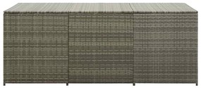 Caixa de arrumação para jardim 180x90x70 cm vime PE cinzento