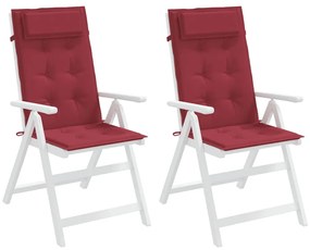 Almofadões p/ cadeira encosto alto 2 pcs oxford vermelho tinto