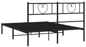 Estrutura de cama com cabeceira 120x190 cm metal preto