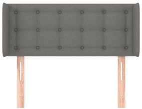 Cabeceira de cama c/ abas tecido 93x16x78/88 cm cinzento-escuro