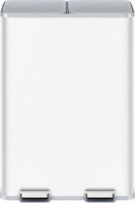 Caixote do lixo para cozinha, 2 x 30 litros, 2 compartimentos 47,6 x 37,7 x 66,9 cm branco 