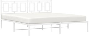 Estrutura de cama com cabeceira 183x213 cm metal branco