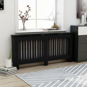 vidaXL Cobertura de radiador 172x19x81,5 cm MDF preto