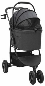 Carrinho de Pet Dobrável Preto 78 x 54 x 101 cm Tecido Oxford
