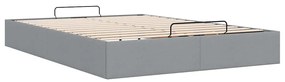 Estrutura de cama otomana sem colchão 140x200 cm cinzento-claro