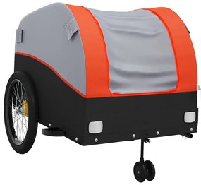 Reboque para bicicleta 45 kg ferro preto e laranja