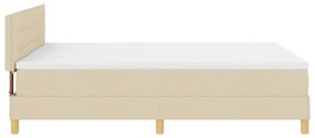 Cama Box Spring com Colchão Creme 160x200 cm Tecido
