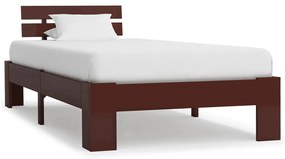 vidaXL Estrutura de cama 100x200 cm pinho maciço castanho-escuro