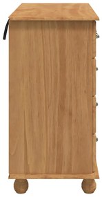 Baú de Gavetas 'ASKIM'Castanho Mel 91x40x79 cm Madeira Sólida de Pinhe