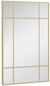 HOMCOM Espelho de Parede Retangular 90x60 cm com Moldura de Metal Espelho Decorativo para Sala Quarto Entrada Dourado | Aosom Portugal