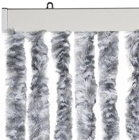Cortina anti-insetos 100x230 cm chenille branco e cinzento