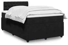 Cama boxspring com colchão 120x190 cm veludo preto