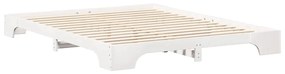 Estrutura de cama de chão Branco 160 x 210 cm madeira