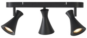 Foco de teto moderno preto ajustável de 3 luzes - Triangle Moderno