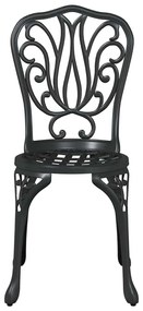 Conjunto de Jardim bistrô de 3 Peças vidaXL Preto em Alumínio Fundido