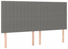 Estrutura de cama sem colchão 160x200 cm tecido cinzento-escuro