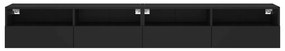 Móveis parede p/ TV 2 pcs 100x30x30 cm derivados madeira preto