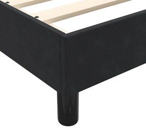 Estrutura de cama sem colchão 80x210 cm veludo preto