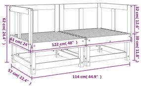 Sofás de canto para jardim 2 pcs madeira de pinho maciça cinza