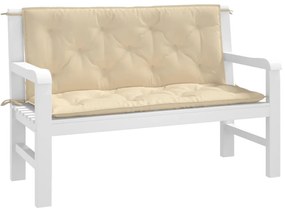 Almofadões banco jardim 2 pcs 120x50x7cm tecido oxford bege