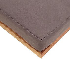 Apoio de pés c/ almofadão acácia maciça 66x66x36cm cinzento
