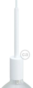 Casquilho E27 cilíndrico em metal - Braçadeira de 15cm - Branco Mate