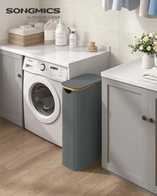 Cesto da roupa suja 42 x 22,5 x 70,5 cm com tampa, 70 litros, em tecido Oxford cinzento ardósia