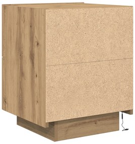 Cristaleira vidaXL com Luzes LED Carvalho Artesanal 45x40x55 cm