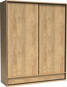 Roupeiro Etrmoni 109, Madeira clara, 221x177x59cm, 184 kg, Portas de roupeiro: Deslizante, Número de prateleiras: 2, Número de prateleiras: 2