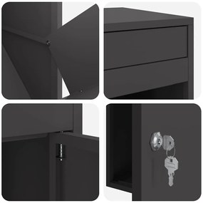 Caixa para entrega de pacotes Preto 41 x 38 x 103 cm Aço