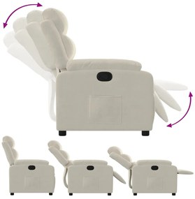 Poltrona reclinável veludo cor creme