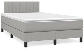 Cama boxspring com colchão 120x190 cm tecido cinzento-claro