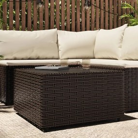319858 vidaXL Mesa de centro para jardim quadrada 50x50x30cm vime PE castanho