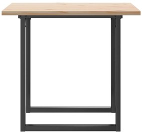 Mesa de jantar estrutura em O 80x80x75,5 cm pinho/aço