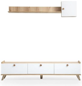 Móvel TV Sumer – Carvalho/Branco – 178x34,6x44,8 cm