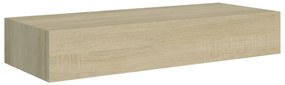 Prateleiras parede c/ gavetas 2 pcs MDF 60x23,5x10 cm carvalho