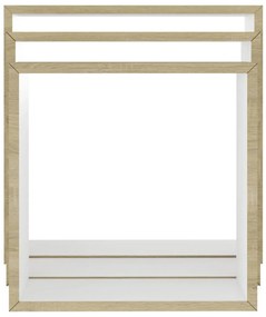 Prateleiras parede forma de cubo 3pcs cm branco/carvalho sonoma