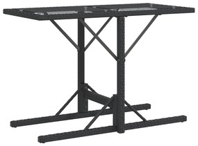 3 pcs conjunto de bistrô com almofadões vime PE preto