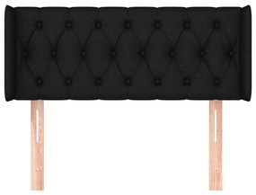 Cabeceira de cama c/ abas tecido 93x16x78/88 cm preto