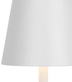 Candeeiro de pé para exterior branco com LED com dimmer recarregável - Jackson Design