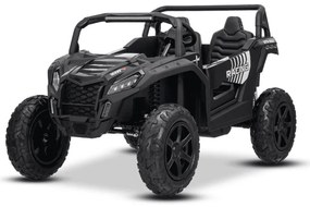 Carro elétrico para crianças UTV XXL 24V 2 Lugares em couro, travão de discos, luzes LED, rodas de borracha insufláveis com suspensão traseira, leitor