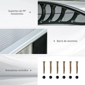 Outsunny Marquise de Proteção 200x96 cm Marquise Exterior para Portas