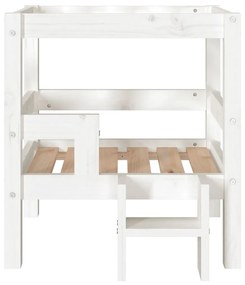 Cama para cães 55,5x53,5x60 cm madeira de pinho maciça branco