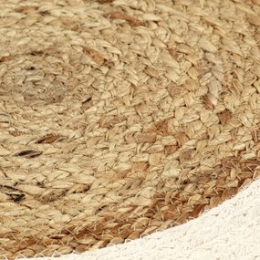 Individuais de mesa 6 pcs juta e algodão 38 cm redondo natural