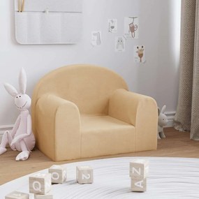 Sofá infantil peluche macio creme