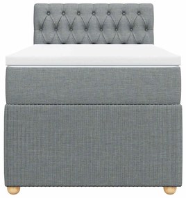 Cama com molas/colchão 90x200 cm tecido cinza-claro
