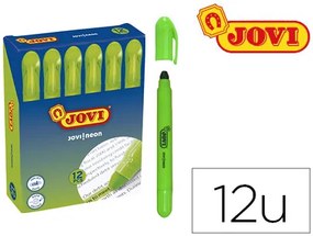 Marcador de Cera Gel Jovi Fluorescente Verde Caixa de 12 Unidades
