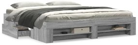Estrutura de cama sem colchão 180x200 cm sonoma cinzento