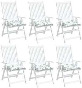 Almofadões p/ cadeira 6 pcs tecido oxford padrão folhas