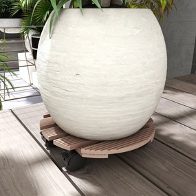 Conjunto de 4 suportes redondos de Ø30 cm para plantas - suporte para plantas com rodas, para interior e exterior